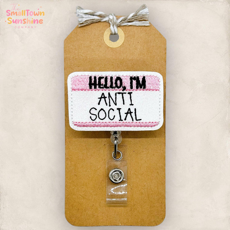 Hello I'm Anti Social Badge Topper