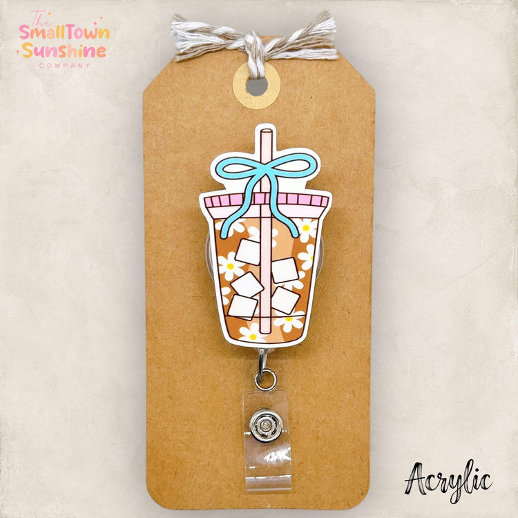 Pretty Iced Coffee Badge Topper
