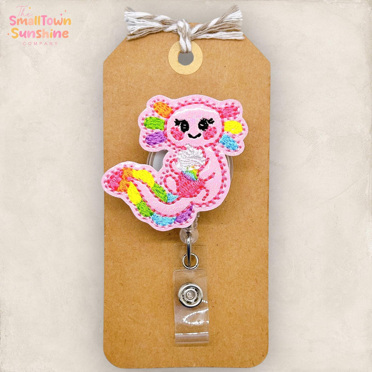 Axolotl with Cupcake Badge Topper