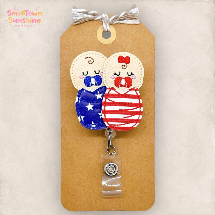 4th of July Swaddled Babies Badge Topper