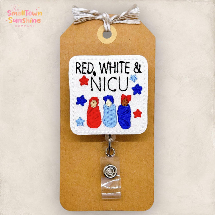 Red White & NICU Badge Topper