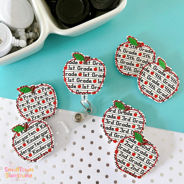 Grade School Apple Badge Topper