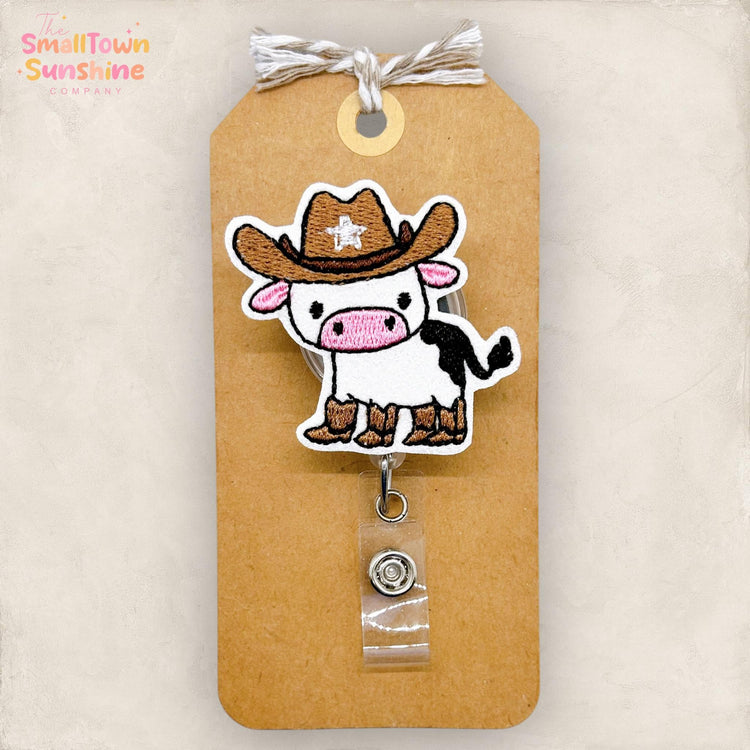 Cowboy Cow Badge Topper