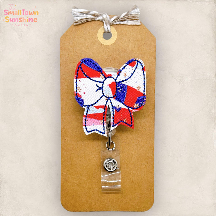 Patriotic Bow Badge Topper