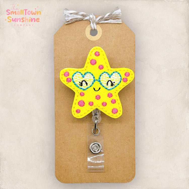 Starfish with Glasses Badge Topper