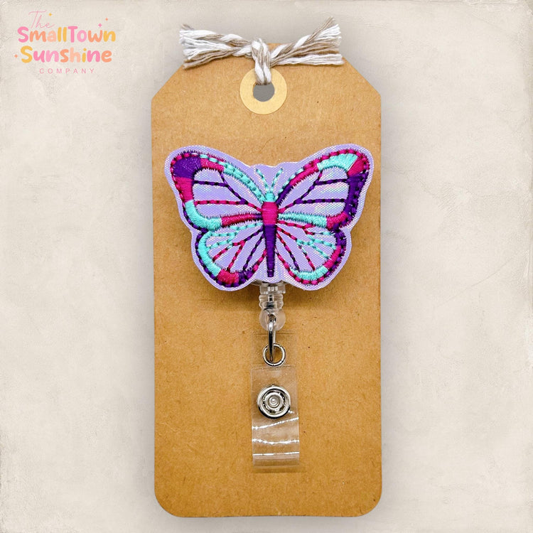 Purple Butterfly Badge Topper