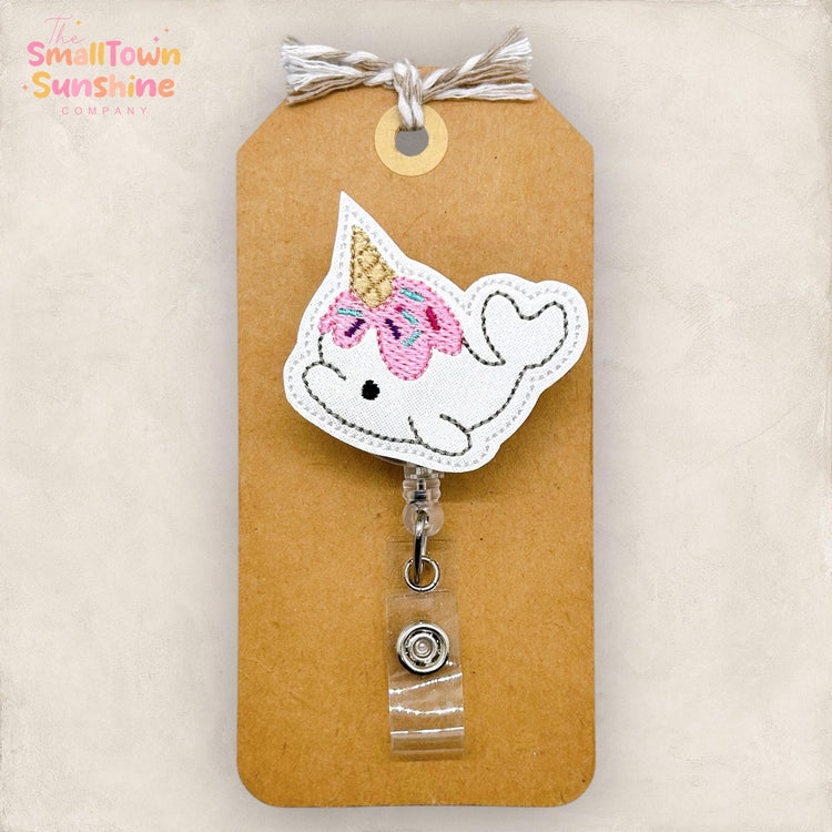 Ice Cream Narwhal Badge Topper