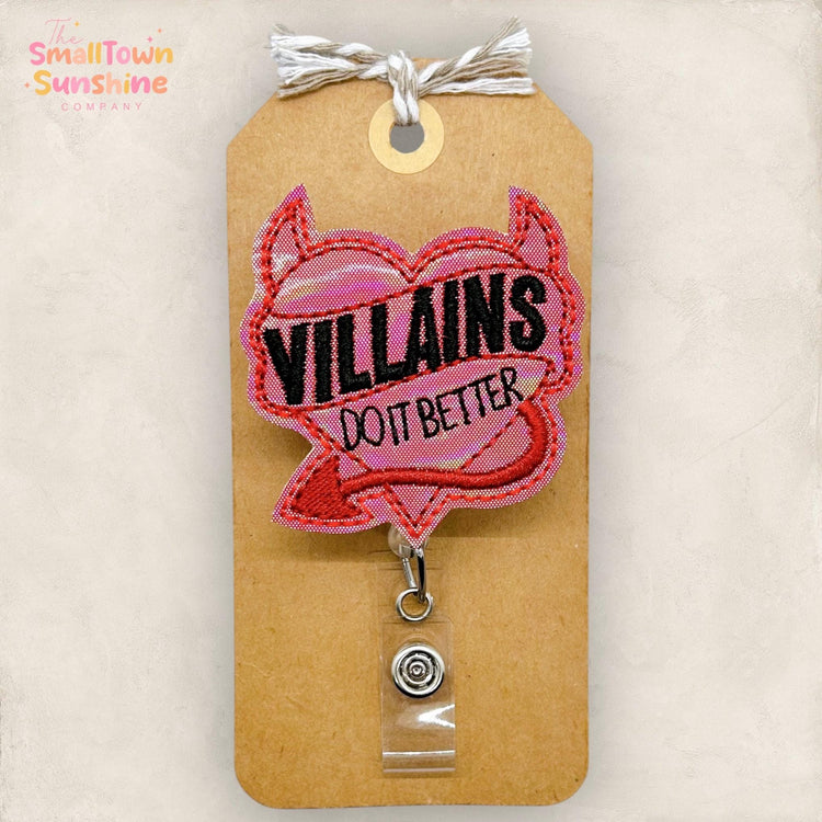 Villains Do It Better Badge Reel, Bookish Name Tag, Nurse Badge Clip, Teacher Lanyard, Coworker Gift, Badge Buddy, Retractable ID Holder