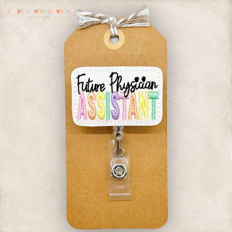 Future Physicians Assistant Badge Reel, PA Name Tag, Nurse Badge Clip, Hospital Lanyard, Coworker Gift, Retractable ID Holder | GLITTER
