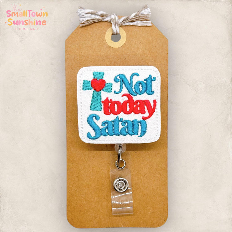 Not Today Satan Badge Reel, Nurse Badge Reel, Teacher Lanyard, Med Student Name Badge, Coworker Gift, Badge Buddy, Retractable ID Holder