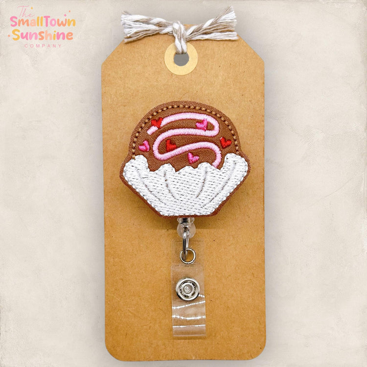Chocolate Candy Badge Reel, Sweet Tooth Badge Reel, Valentine Name Tag, Nurse Badge Clip, Retractable ID Holder, Coworker Gift | GLITTER