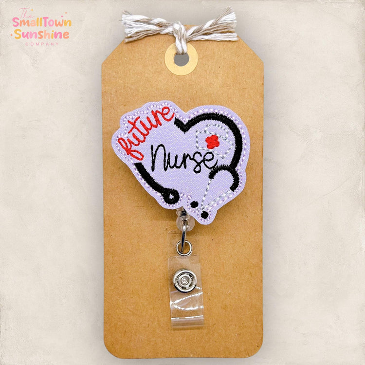 Future Nurse Badge Reel, Med Student Badge Clip, Nurse Name Tag, Hospital Lanyard, Interchangeable, Coworker Gift, Retractable ID Holder