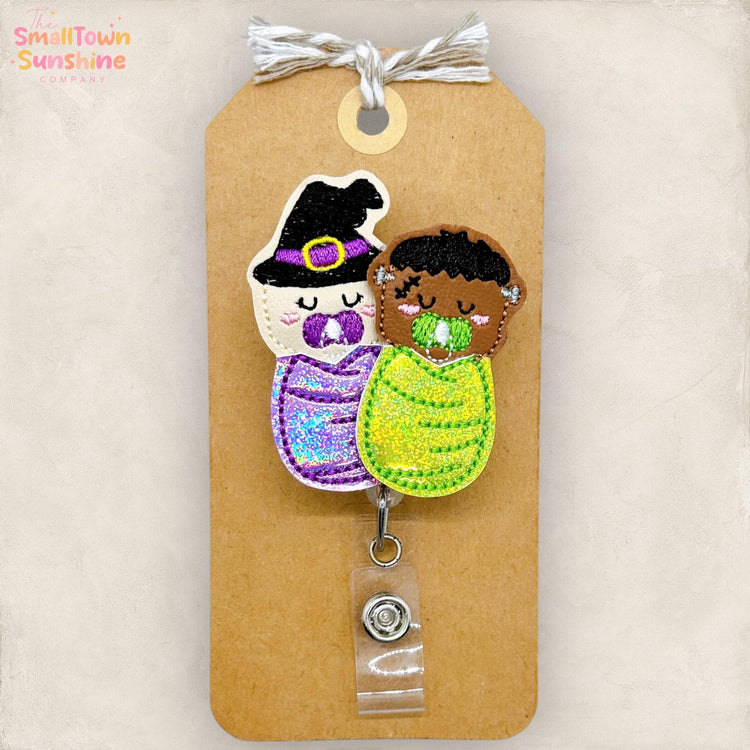 Halloween Swaddled Babies Badge Reel, L&D Nurse Name Tag, Diverse Baby Badge Reel, NICU Lanyard, Coworker Gift, Retractable ID Holder