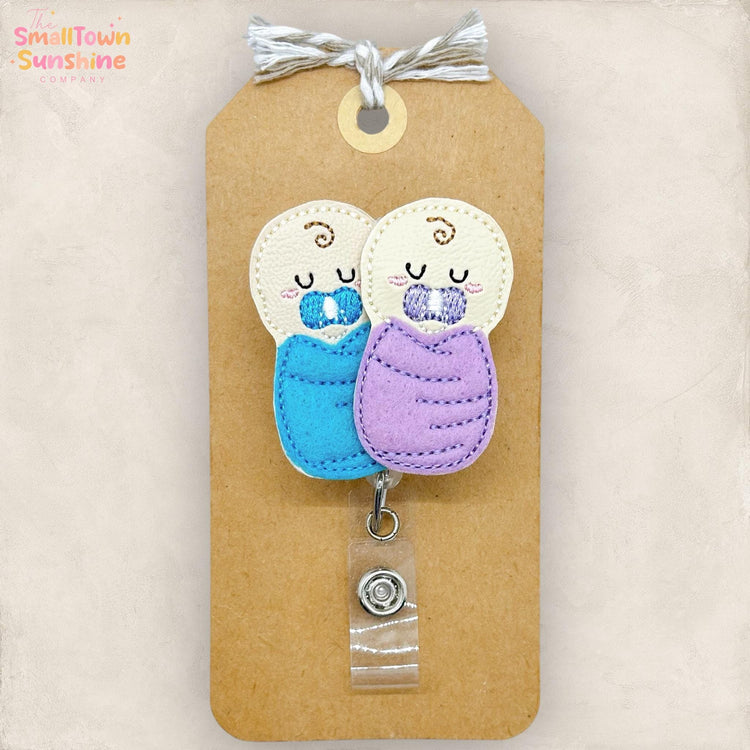 Swaddled Babies Badge Reel, L&D Badge Reel, NICU Baby Badge Clip, Mother Baby Lanyard, Doula Name Tag, Coworker Gift, Retractable ID Holder
