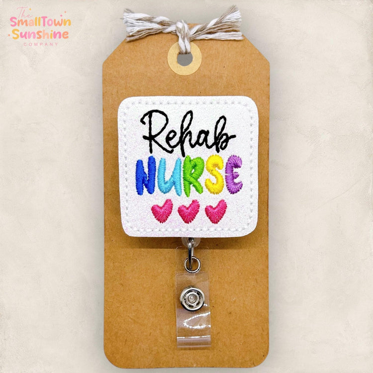 Rehab Nurse Badge Reel, Physical Therapy Badge Reel, PT Badge Holder, Medical Lanyard, Coworker Gift, Badge Buddy, Retractable ID Holder