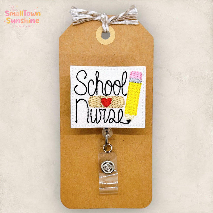 School Nurse Badge Reel, Nurse Badge Clip, Back to School Lanyard, Coworker Gift, Name Tag, Badge Buddy, Retractable ID Holder | GLITTER