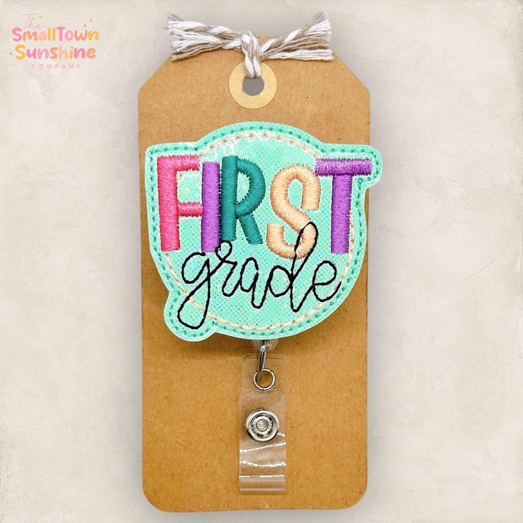1st Grade Badge Reel, First Grade Teacher ID Clip, Substitute Lanyard, TA Name Tag, Paraprofessional, Coworker Gift, Retractable ID Holder