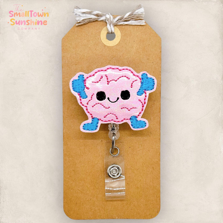 Thumbs Up Brain Badge Reel, Positive Thinking Badge Reel, Nurse Badge Clip, Medical Lanyard, Name Tag, Coworker Gift, Retractable ID Holder