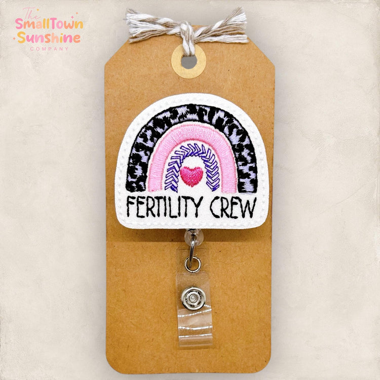 Fertility Crew Badge Reel, IVF Nurse Badge Clip, Reproductive Nurse Lanyard, Coworker Gift, Name Tag, Retractable ID Holder | GLITTER