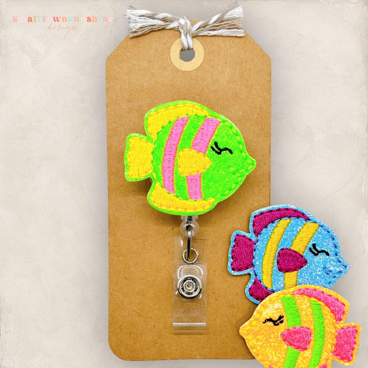 Neon Tropical Fish Badge Topper