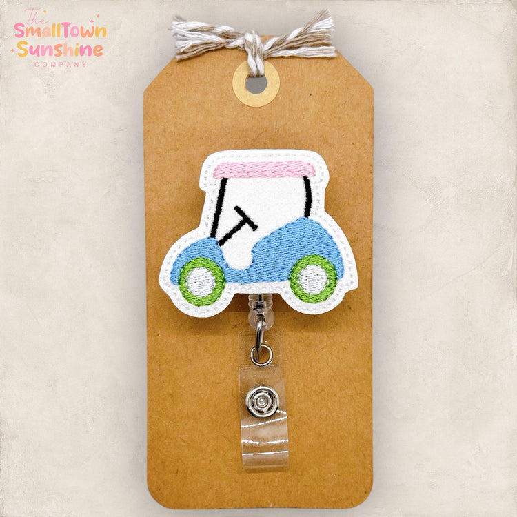 Golf Cart Badge Reel, Sports Badge Reel, Nurse Badge Clip, Teacher Lanyard, Coworker Gift, Name Tag, Retractable ID Holder | GLITTER