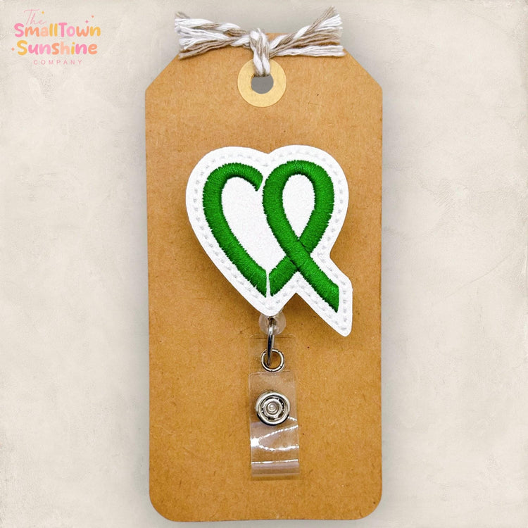 Mental Health Awareness Heart Badge Reel, Psych Name Tag, Nurse Badge Clip, Teacher Lanyard, Coworker Gift, Retractable ID Holder | GLITTER