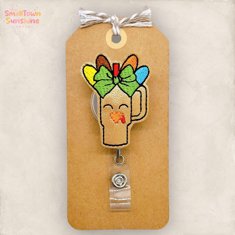 Turkey Tumbler Badge Reel, Thanksgiving Badge Reel, Nurse Badge Clip, Teacher Lanyard, Coworker Gift, Name Tag, Retractable ID Holder