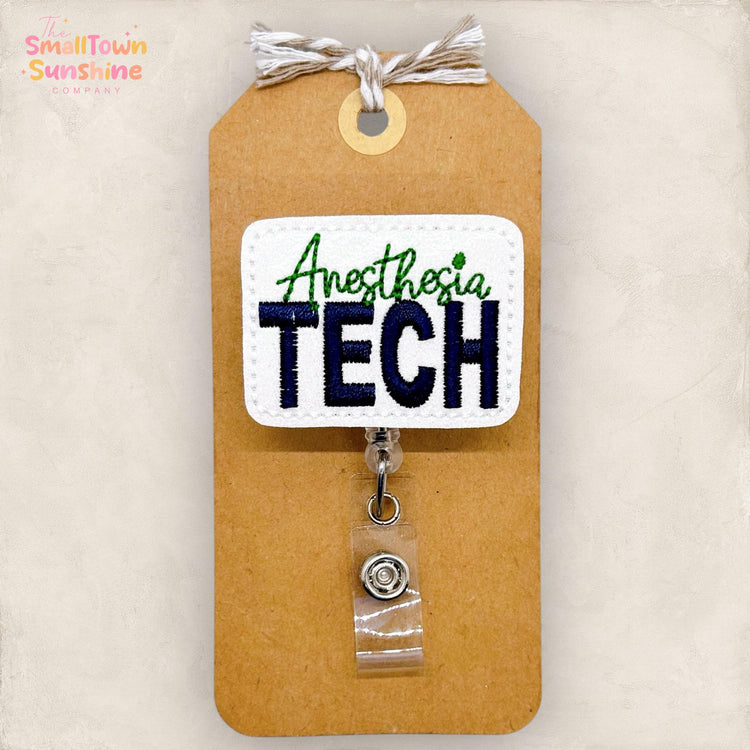 Anesthesia Tech Badge Reel, Anesthesiologist Badge Reel, Nurse Badge Clip, Medical Lanyard, Coworker Gift, Retractable ID Holder | GLITTER