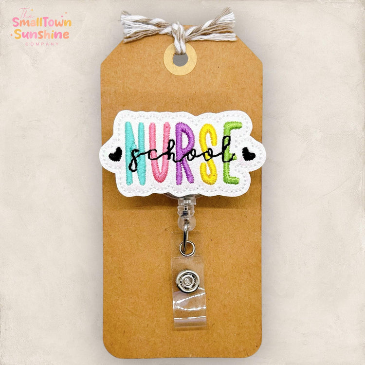School Nurse Badge Reel, Nurse Badge Clip, Back to School Lanyard, Coworker Gift, Name Tag, Badge Buddy, Retractable ID Holder | GLITTER
