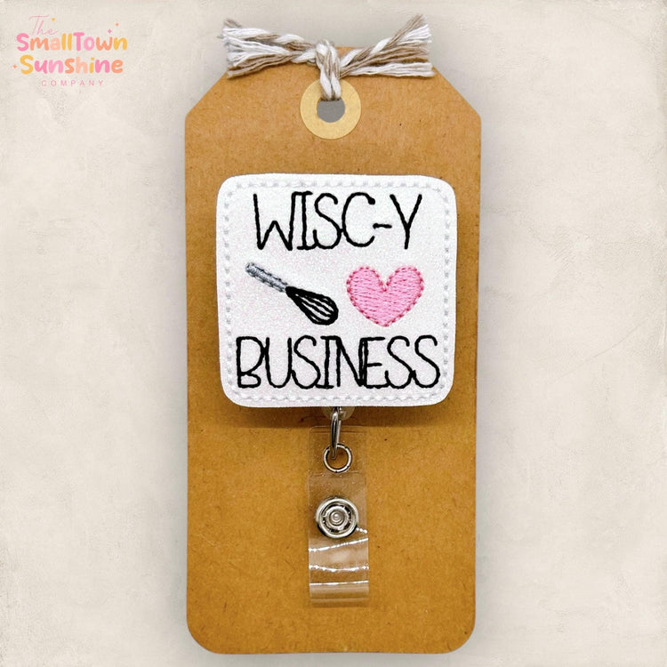 WISC-Y Business Badge Reel, Educational Diagnostician Badge Clip, School Name Tag, Lanyard, Coworker Gift, Retractable ID Holder | GLITTER