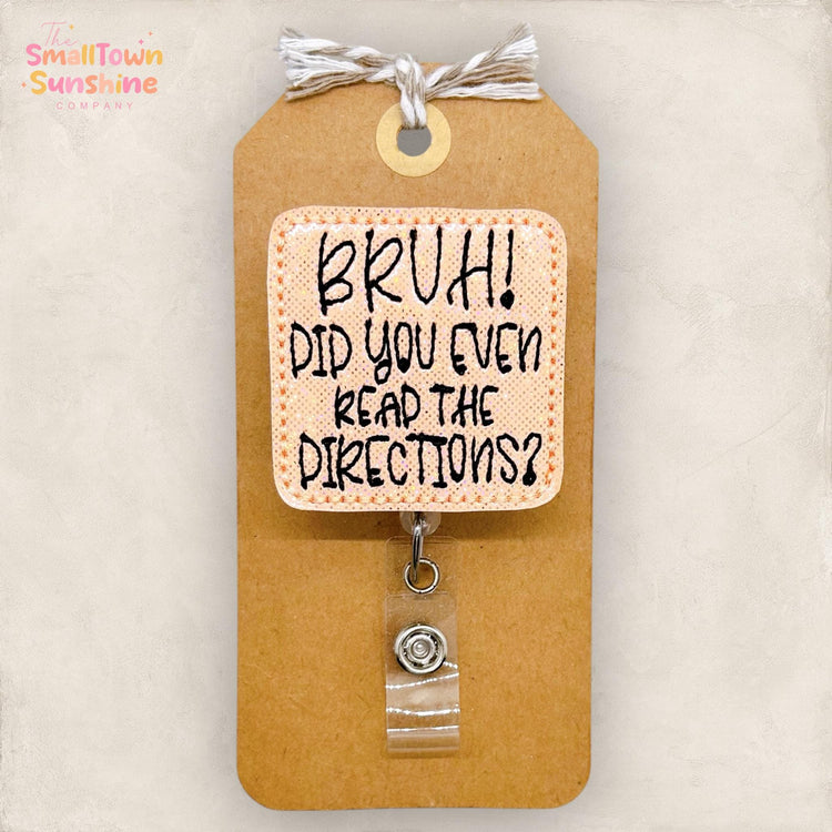 Did You Read the Directions Badge Reel, Teacher Badge Clip, Student Teacher Lanyard, Teacher Gift Idea, Coworker Gift, Retractable ID Holder