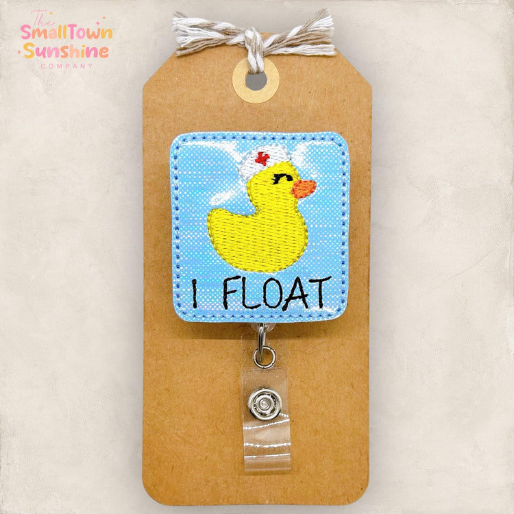 I Float Badge Reel, Float Nurse Badge, RN Badge Clip, Duck Name Tag, Coworker Gift, Badge Buddy, Interchangeable, Retractable ID Holder