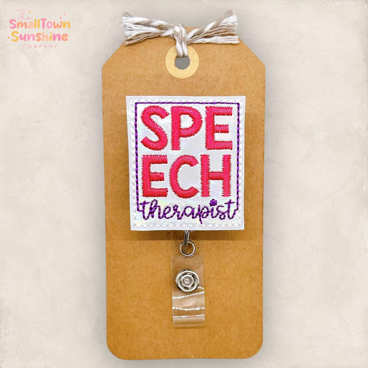Speech Therapist Badge Reel, SLP Badge, Speech Language Pathologist Lanyard, Coworker Gift, Name Tag, Badge Buddy, Retractable ID Holder
