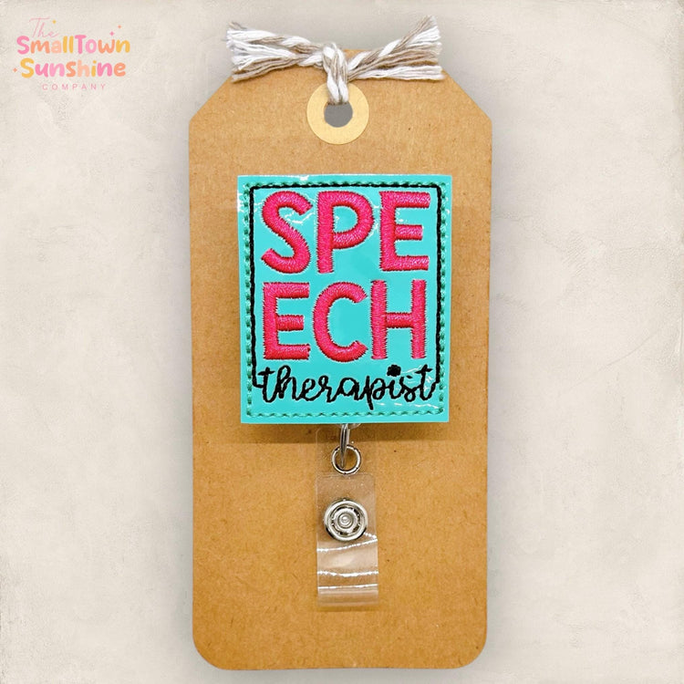 Speech Therapist Badge Reel, SLP Badge, Speech Language Pathologist Lanyard, Coworker Gift, Name Tag, Badge Buddy, Retractable ID Holder