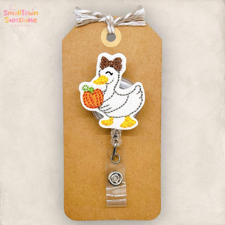 Fall Goose Badge Reel, Silly Bird Badge Reel, Nurse Badge Clip, Teacher Lanyard, Coworker Gift, Name Tag, Badge Buddy, Retractable ID Holder