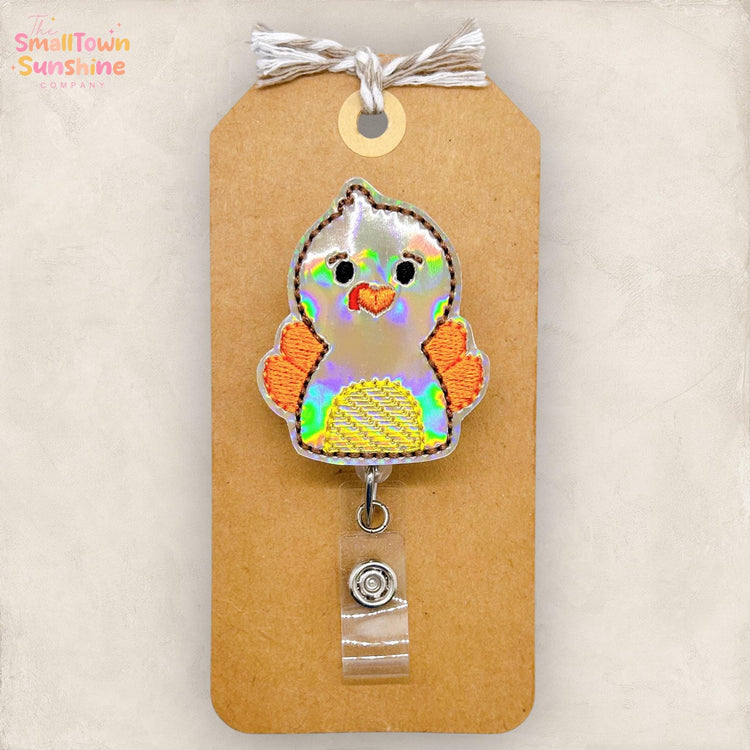 Sad Turkey Badge Reel, Thanksgiving Badge Reel, Nurse Badge Clip, Teacher Lanyard, Coworker Gift, Autumn Name Tag, Retractable ID Holder