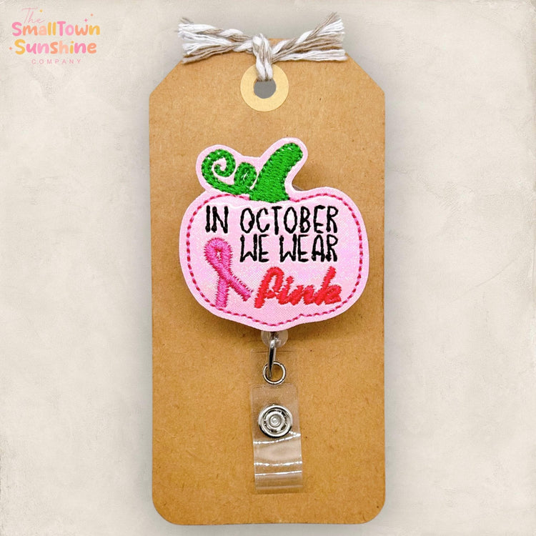 In October We Wear Pink Badge Topper
