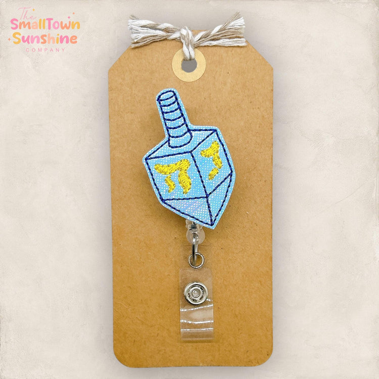 Dreidel Badge Reel, Hanukkah Badge Reel, Jewish Nurse Badge Clip, Teacher Lanyard, Chanukah Name Tag, Coworker Gift, Retractable ID Holder