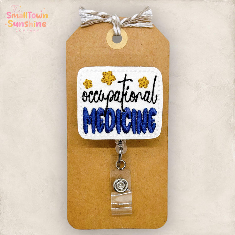 Occupational Medicine Retractable Badge Reel: OT ID Holder, Student Assistant Lanyard, Coworker Gift, MRI Safe, Heavy Duty Options | Glitter
