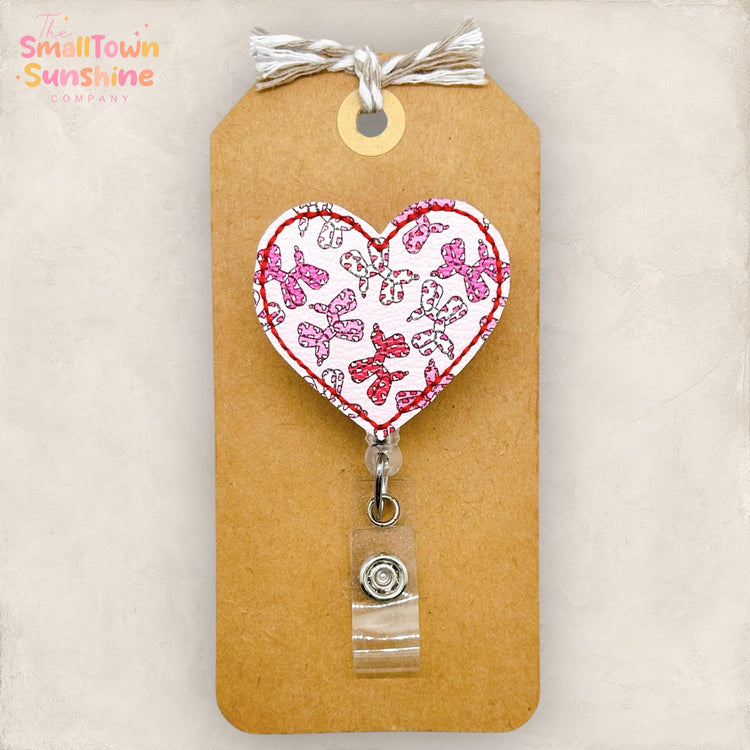 Balloon Dogs Heart Retractable Badge Reel: Valentine ID Holder, Name Tag, Topper, Coworker Gift, Lanyard, MRI Safe, Heavy Duty Options