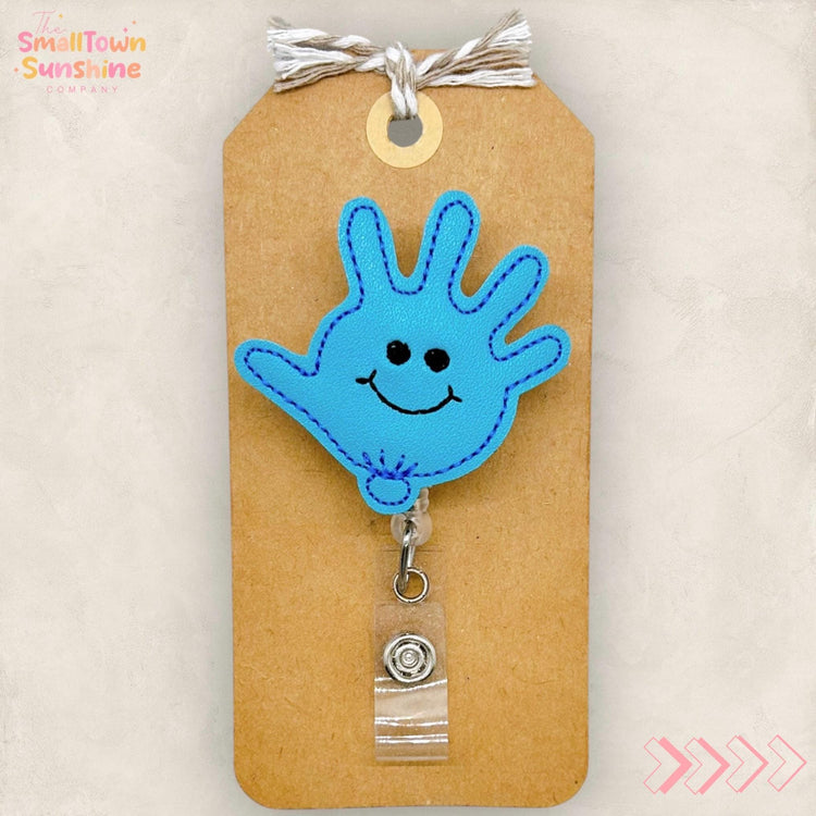 Balloon Glove Retractable Badge Reel: Funny Nurse ID Holder, Name Tag, Topper, Coworker Gift, Lanyard, MRI Safe, Heavy Duty Options | MATTE