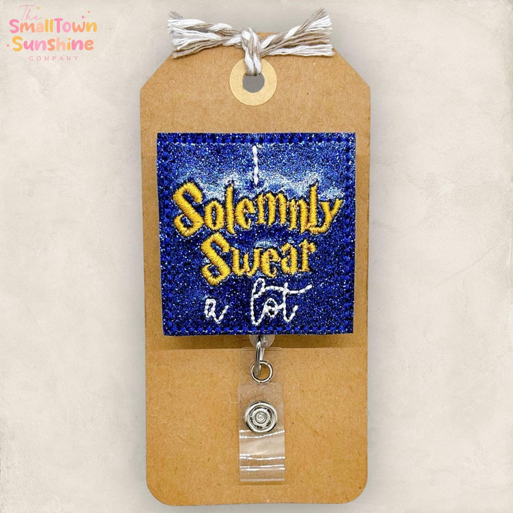 I Swear A Lot Retractable Badge Topper: Funny ID Holder