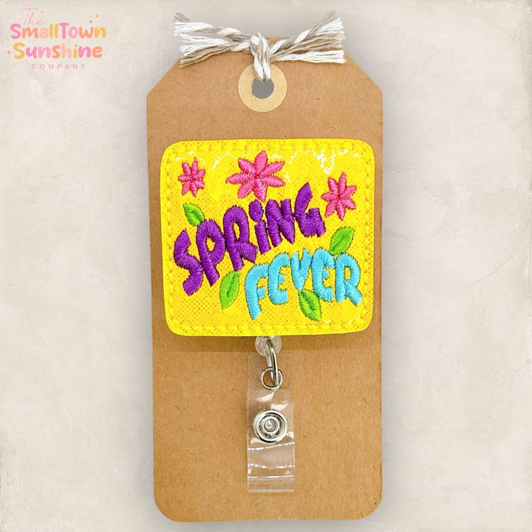 Spring Fever Retractable Badge Reel: Springtime ID Holder, Name Tag, Swappable Topper, Coworker Gift, Lanyard, MRI Safe, Heavy Duty Options