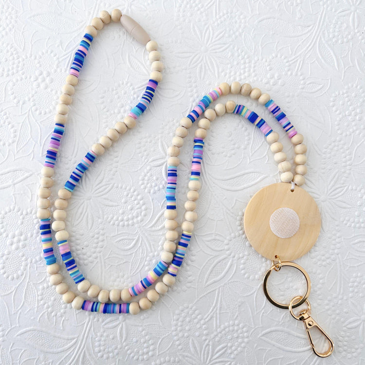 Beaded Lanyard for Removable Badge Toppers, Interchangeable Teacher Lanyard, ID Lanyard for Badge & Keys, Teacher Appreciation Gift