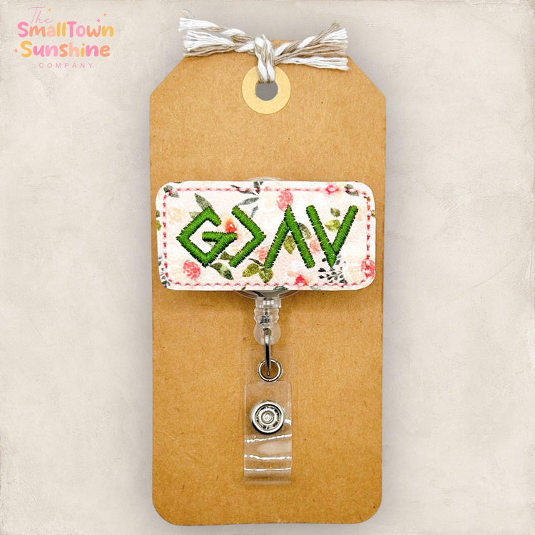 God Is Greater Than Highs & Lows Retractable Badge Reel: ID Holder, Name Tag, Topper, Coworker Gift, Lanyard, MRI Safe, Heavy Duty Options