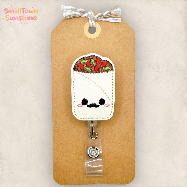 Burrito Retractable Badge Reel: Cinco de Mayo ID Holder, Name Tag, Swappable Topper, Coworker Gift, MRI Safe, Heavy Duty Options