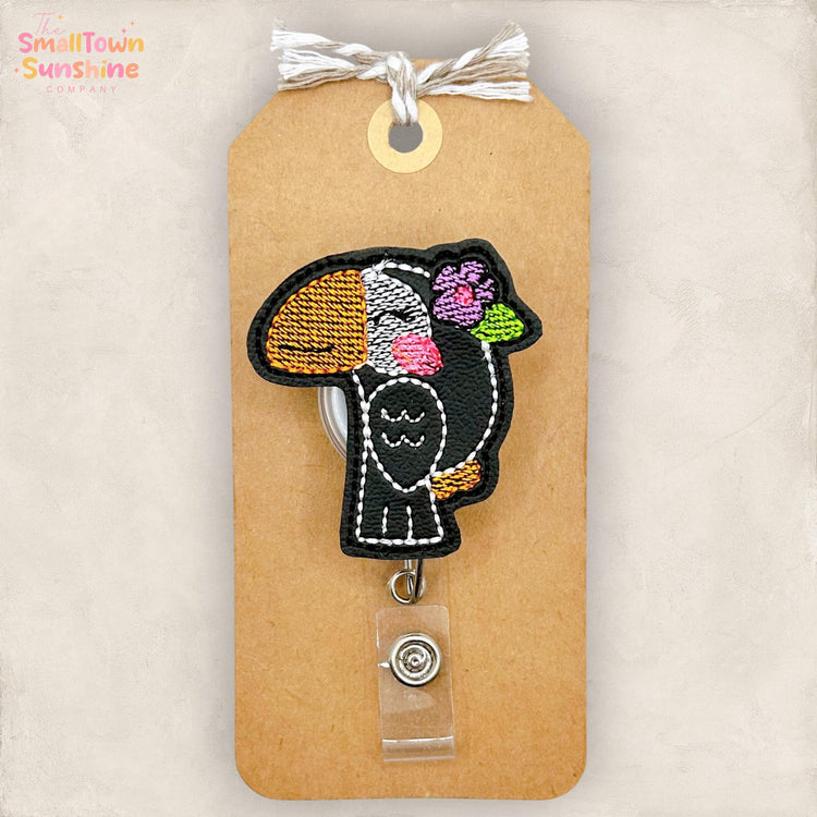 Toucan Retractable Badge Reel: Summer Bird ID Holder, Name Tag, Swappable Topper, Coworker Gift, Lanyard, MRI Safe, Heavy Duty Options