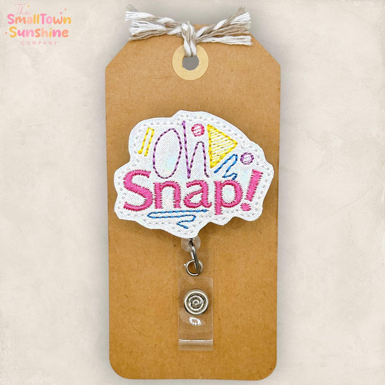 Oh Snap Retractable Badge Reel: Gen X 80s ID Holder, Name Tag, Swappable Topper, Coworker Gift, Lanyard, MRI Safe, Heavy Duty Options