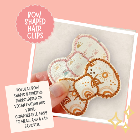 Embroidered Hair Clips