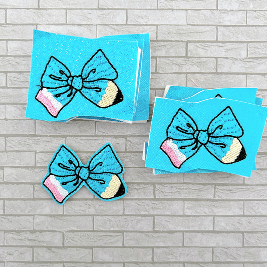 Destash - Blue Pencil Bow Feltie